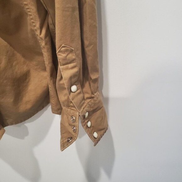Women's Carhartt Tan Western Cowgirl Button Down Snap Shirt  XL - Picture 5 of 6